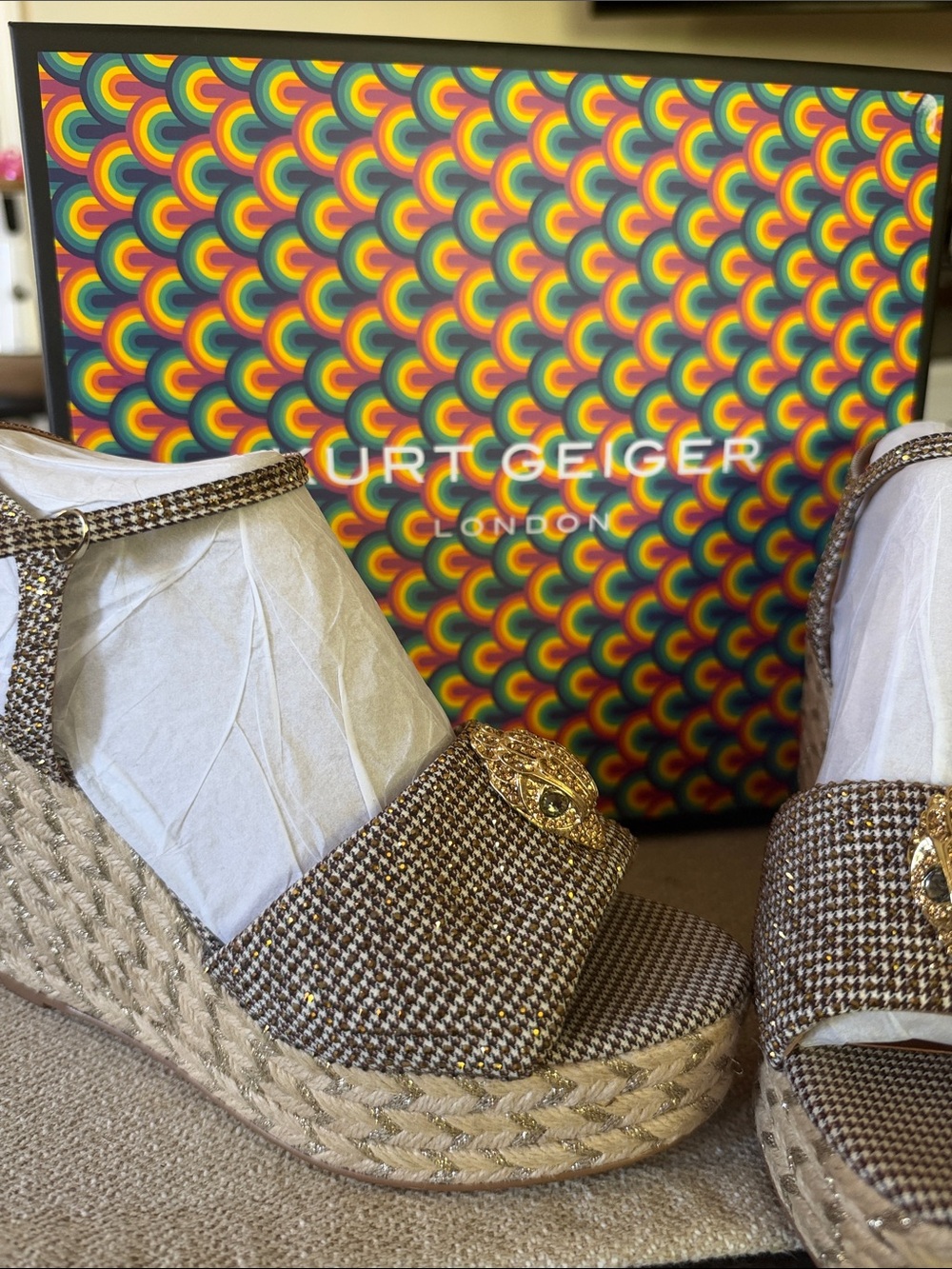 Kurt Geiger London Kensington 105mm crystal embellished espadrilles